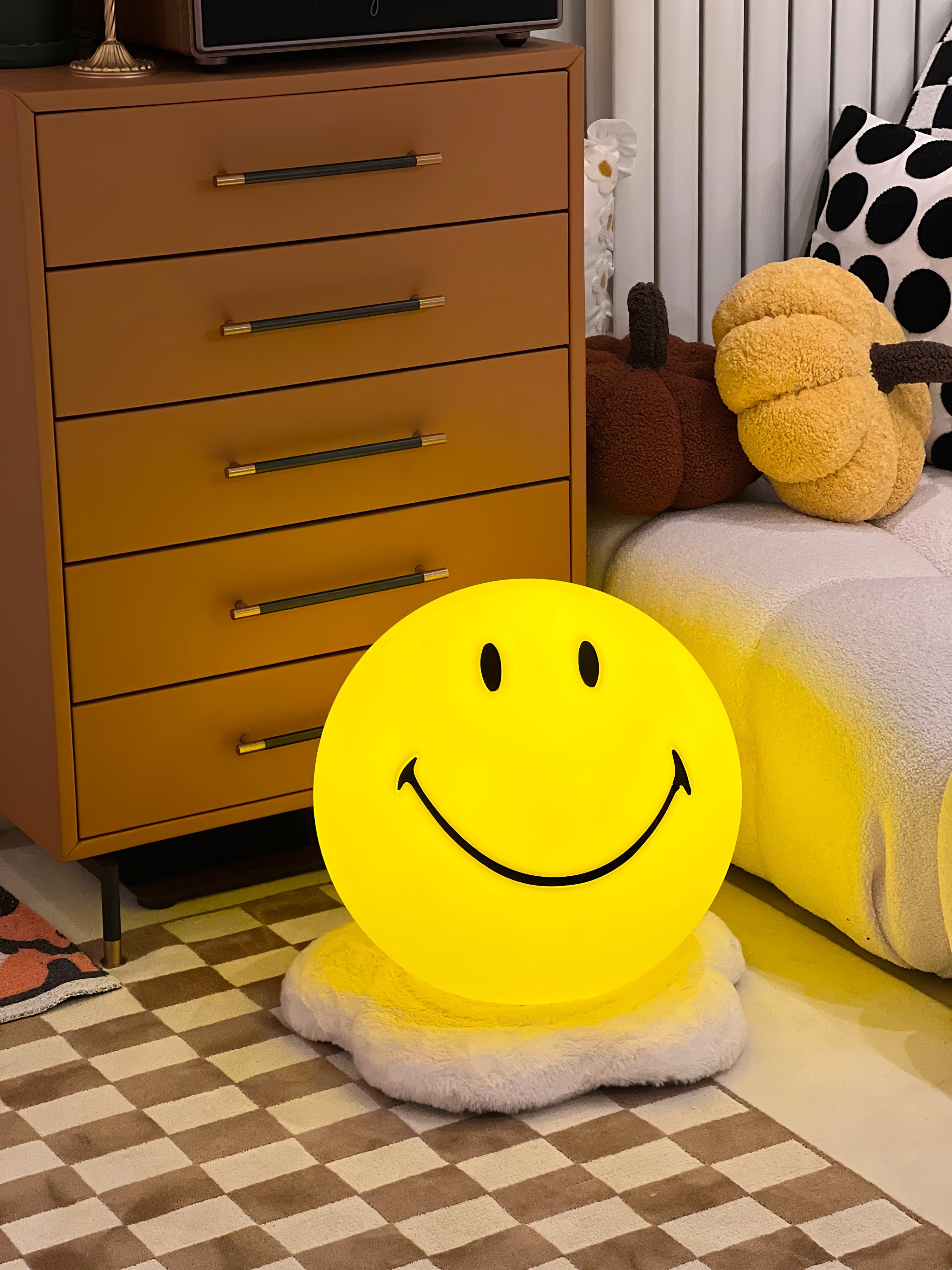 Table Lamp Polypropylene 9 in Yellow Playroom Bedroom Decorative LED Night Light | Thomler