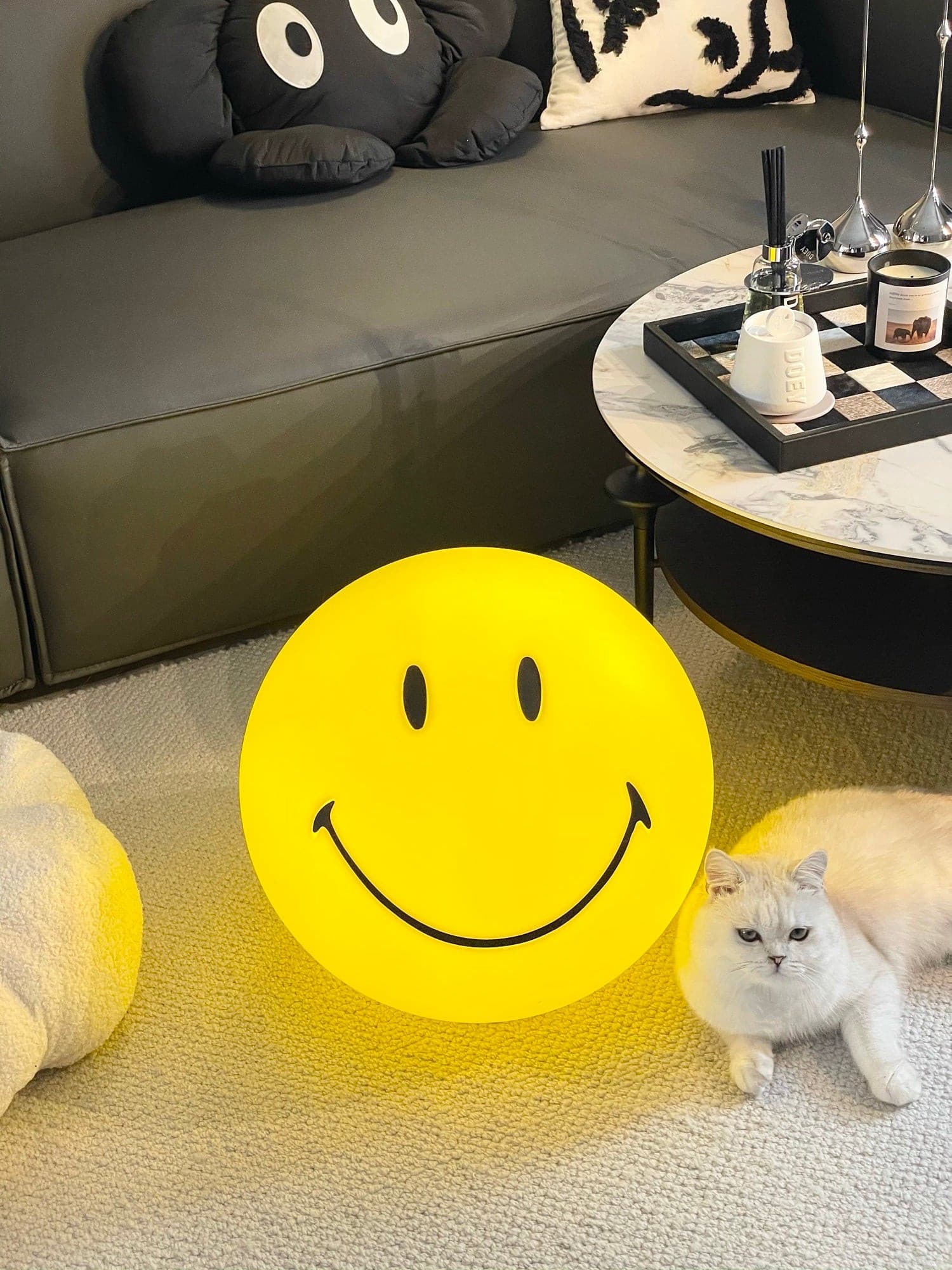 Table Lamp Polypropylene 9 in Yellow Playroom Bedroom Decorative LED Night Light | Thomler
