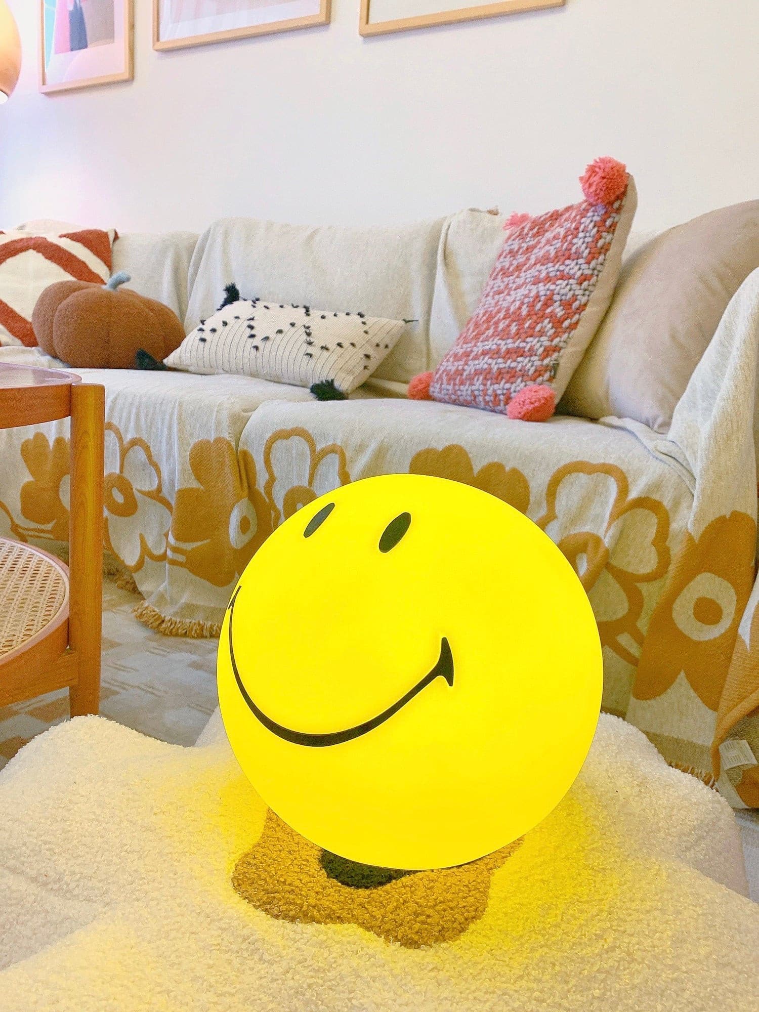 Table Lamp Polypropylene 9 in Yellow Playroom Bedroom Decorative LED Night Light | Thomler