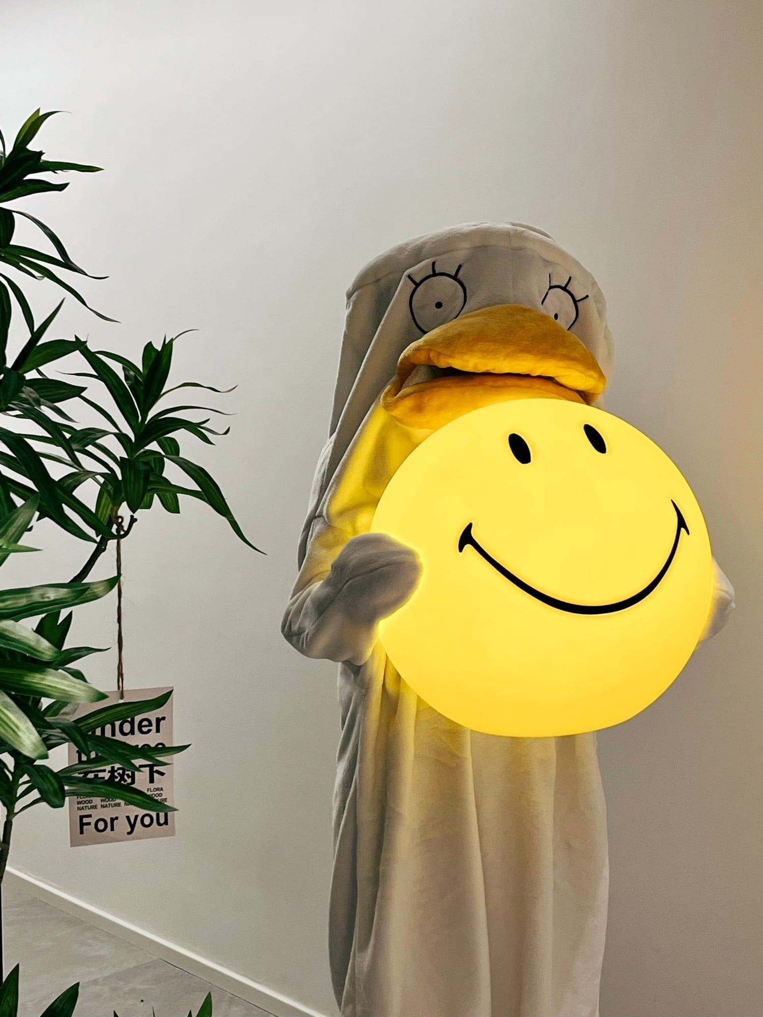 Table Lamp Polypropylene 9 in Yellow Playroom Bedroom Decorative LED Night Light | Thomler