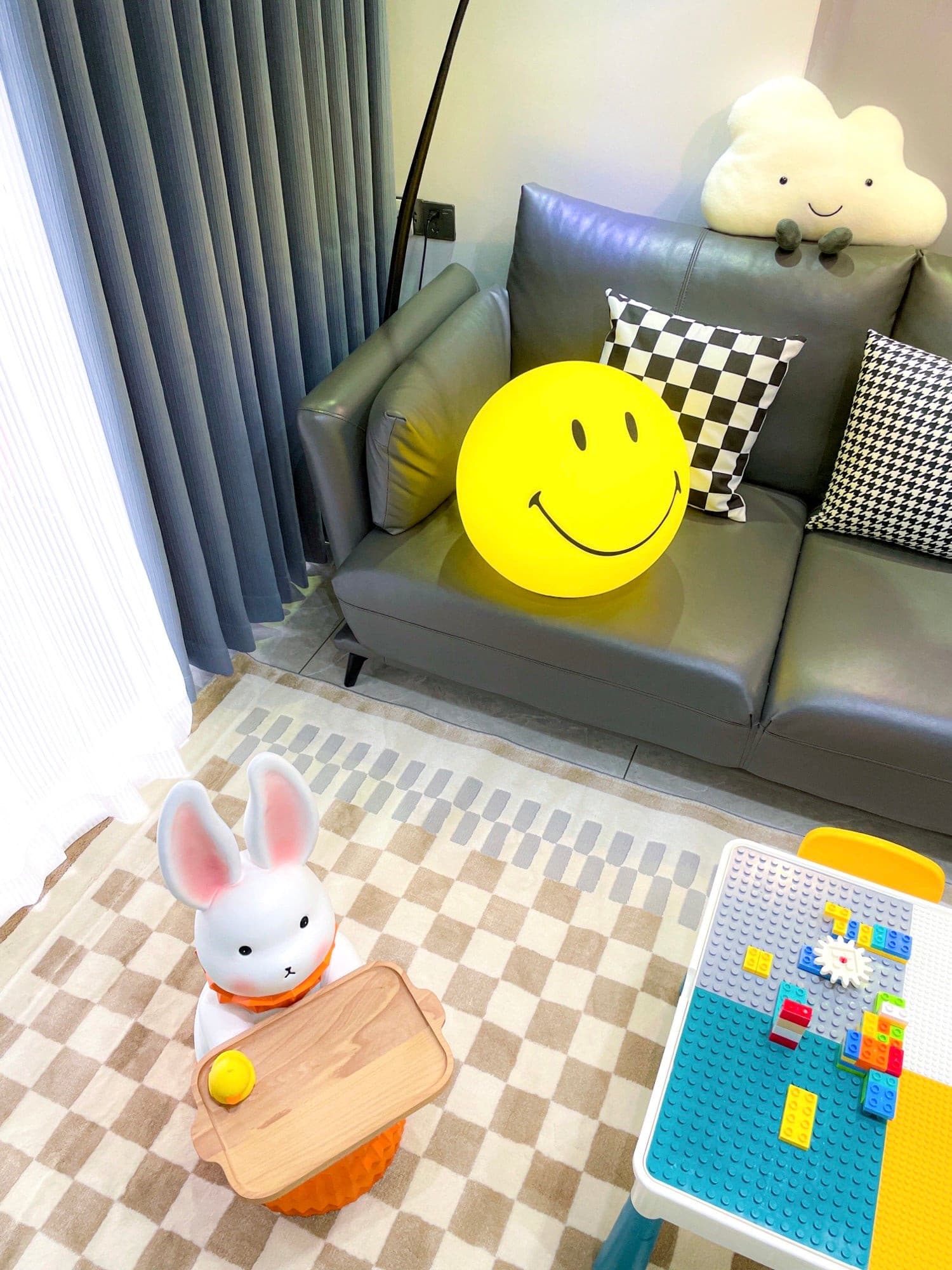 Table Lamp Polypropylene 9 in Yellow Playroom Bedroom Decorative LED Night Light | Thomler