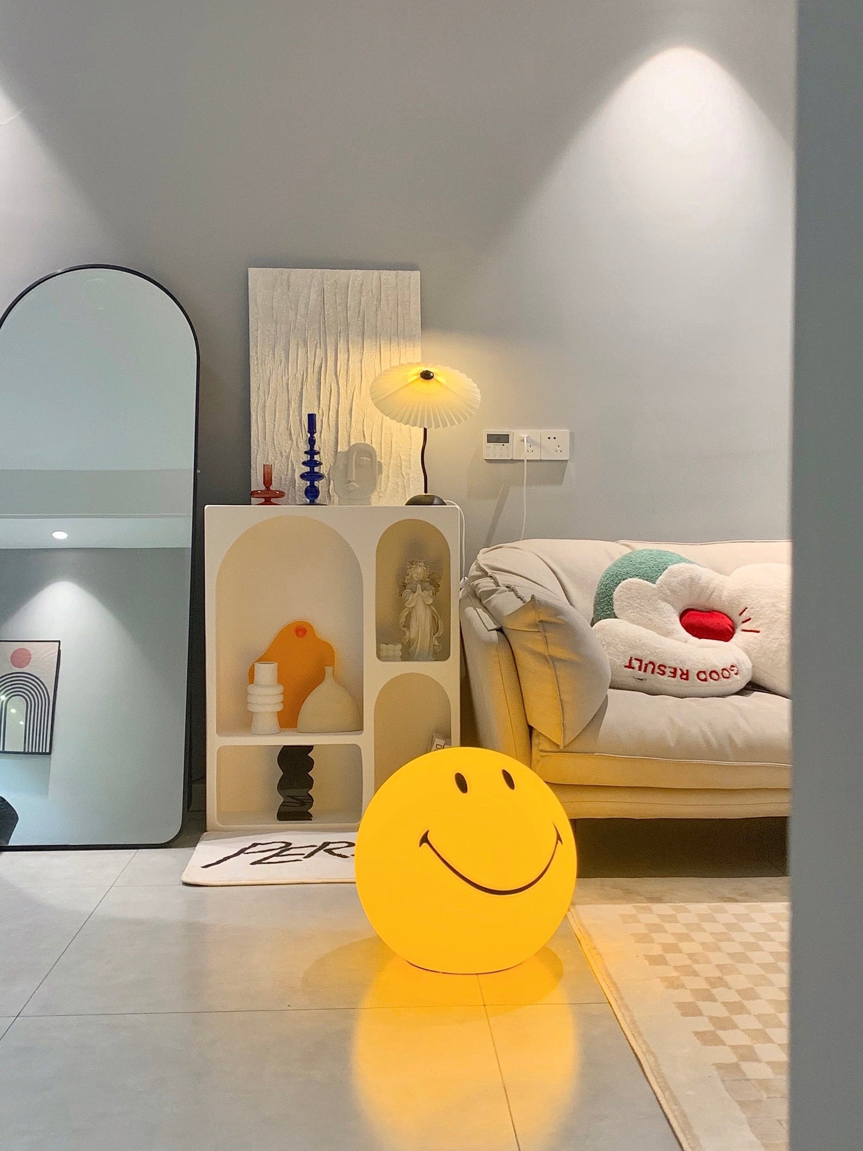 Table Lamp Polypropylene 9 in Yellow Playroom Bedroom Decorative LED Night Light | Thomler