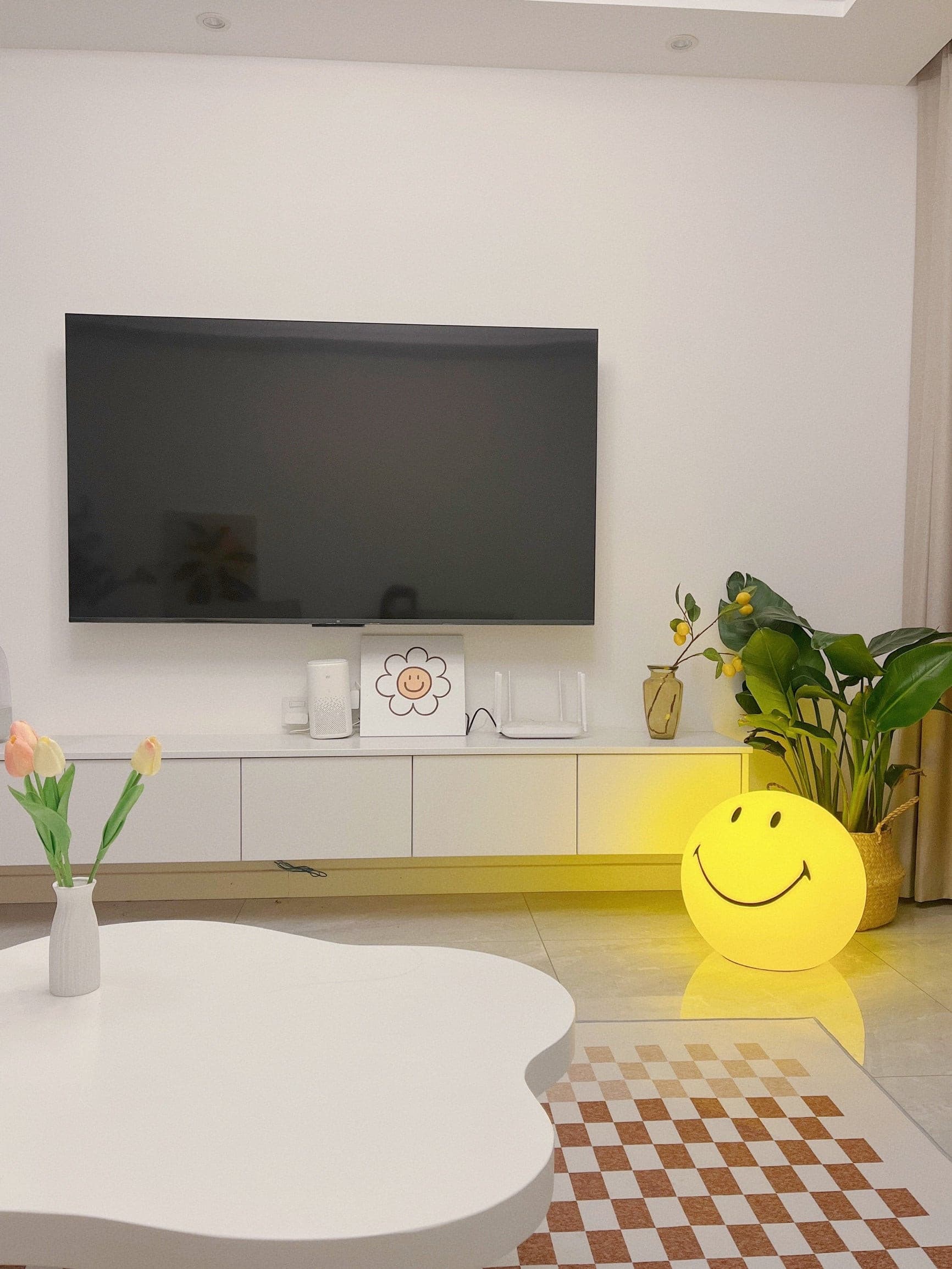 Table Lamp Polypropylene 9 in Yellow Playroom Bedroom Decorative LED Night Light | Thomler