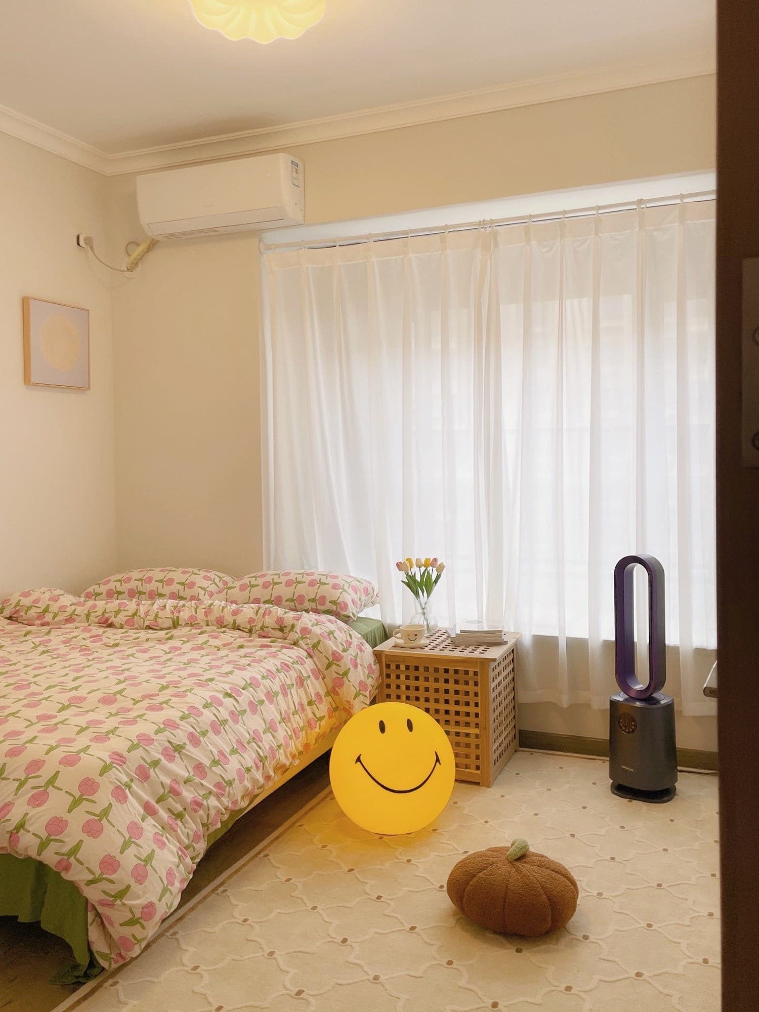 Table Lamp Polypropylene 9 in Yellow Playroom Bedroom Decorative LED Night Light | Thomler