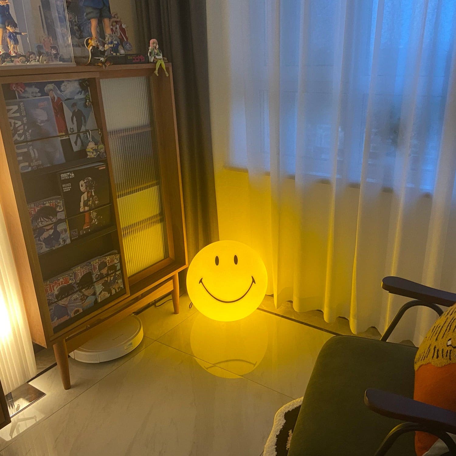 Table Lamp Polypropylene 9 in Yellow Playroom Bedroom Decorative LED Night Light | Thomler