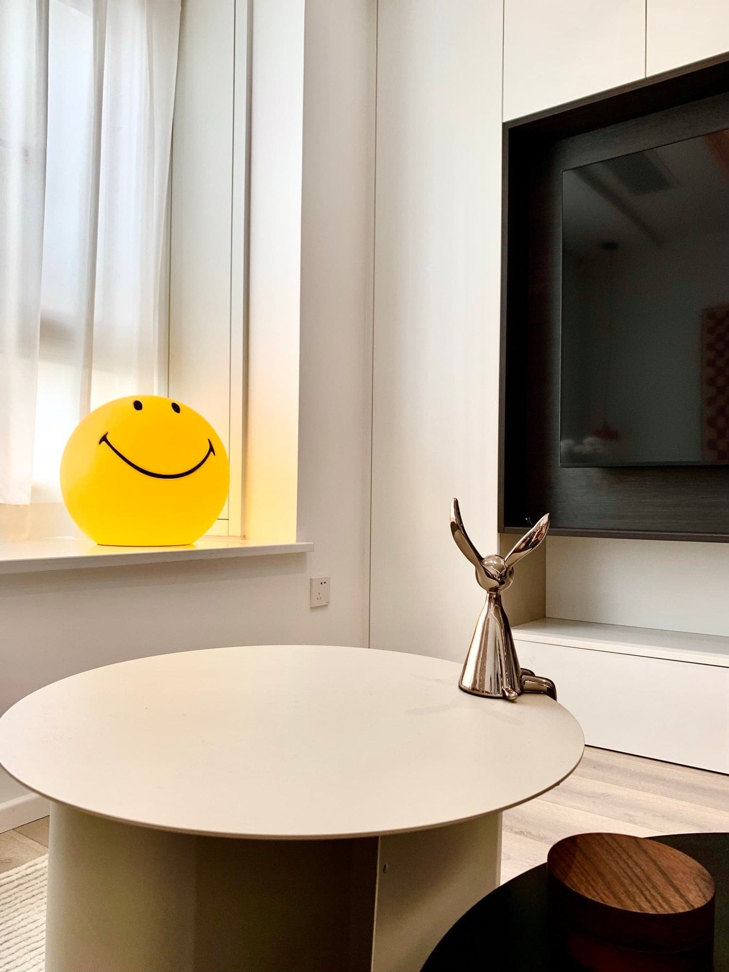 Table Lamp Polypropylene 9 in Yellow Playroom Bedroom Decorative LED Night Light | Thomler