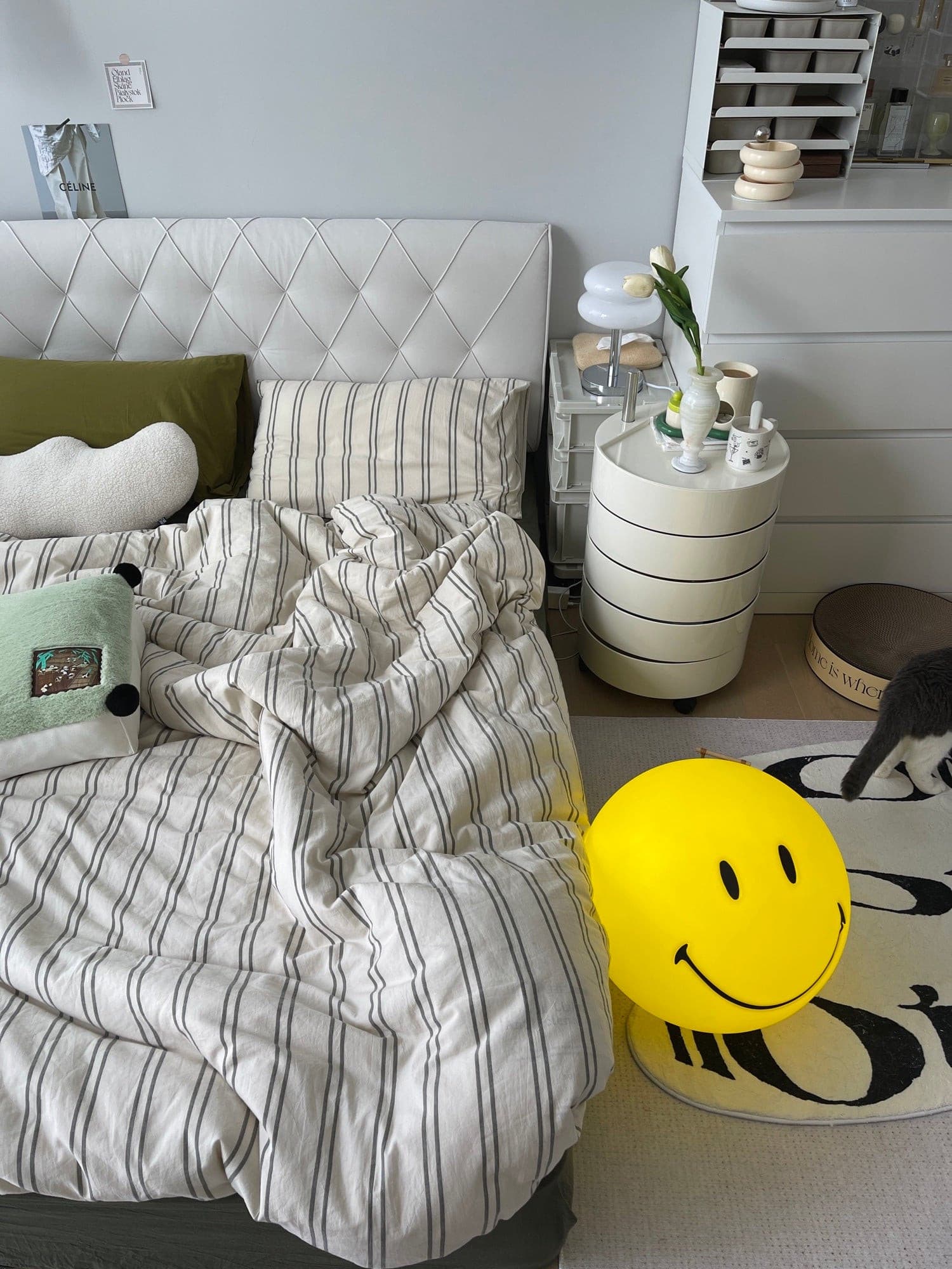 Table Lamp Polypropylene 9 in Yellow Playroom Bedroom Decorative LED Night Light | Thomler