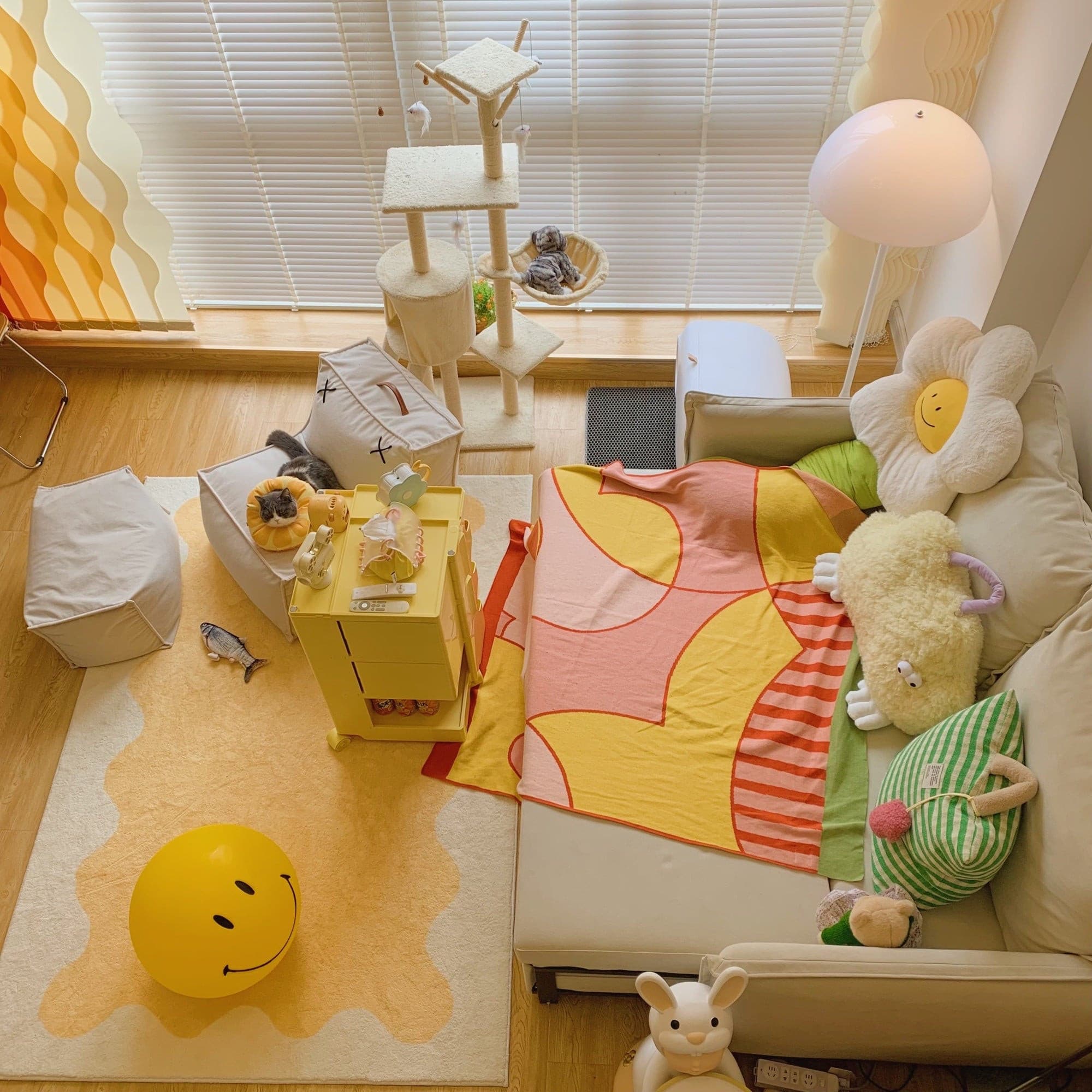 Table Lamp Polypropylene 9 in Yellow Playroom Bedroom Decorative LED Night Light | Thomler
