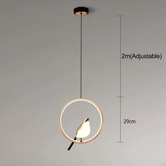 Hanging Ceiling Light with Sculptural Bird Accent and LED Illumination for Living Room, Bedroom & Entryway | Thomler