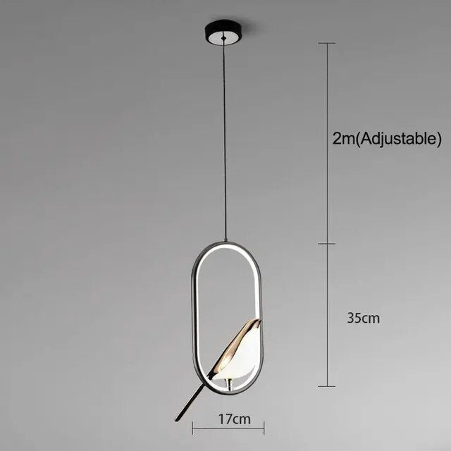 Hanging Ceiling Light with Sculptural Bird Accent and LED Illumination for Living Room, Bedroom & Entryway | Thomler