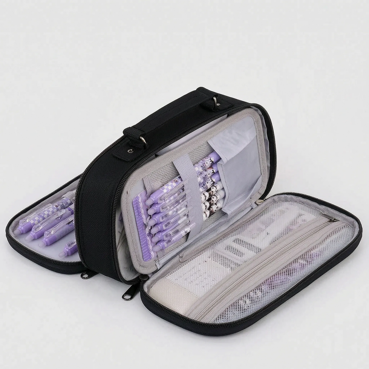 Expandable Pencil Case with Elastic Pen Holder & Dual Zip – Perfect for Students & Professionals | Thomler