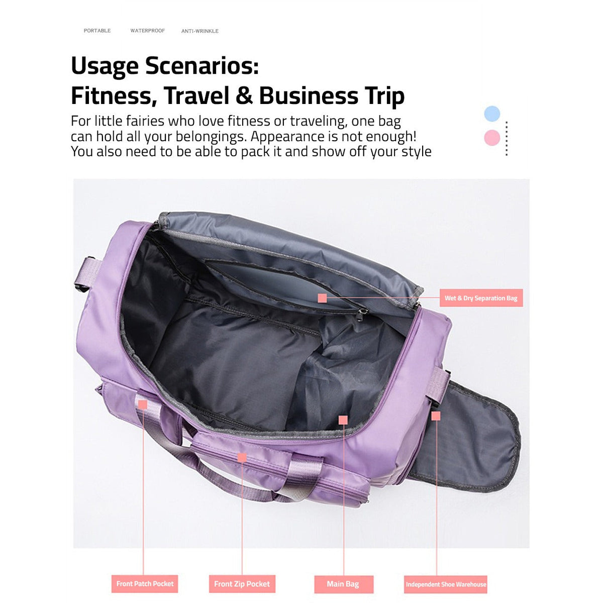 Gym Duffle Bag with Shoe Compartment – Multi-Pocket Travel Duffel for Sports & Weekends | Thomler