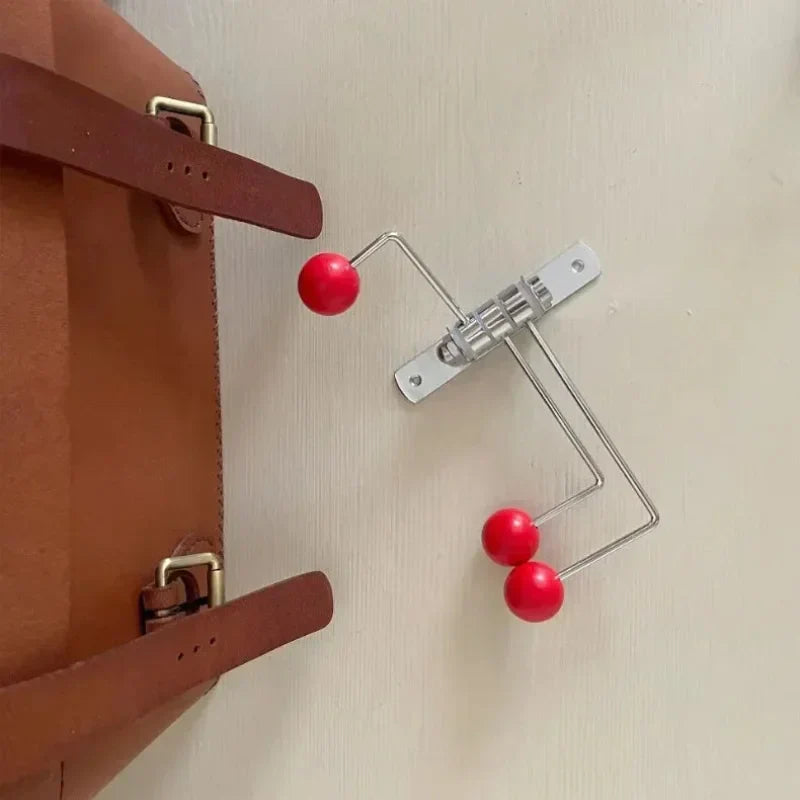 Wall Coat Rack Iron 19.5 cm 4 Hook Hallway Bedroom Bathroom Storage Organiser Retro Round Knob Hanger | Thomler