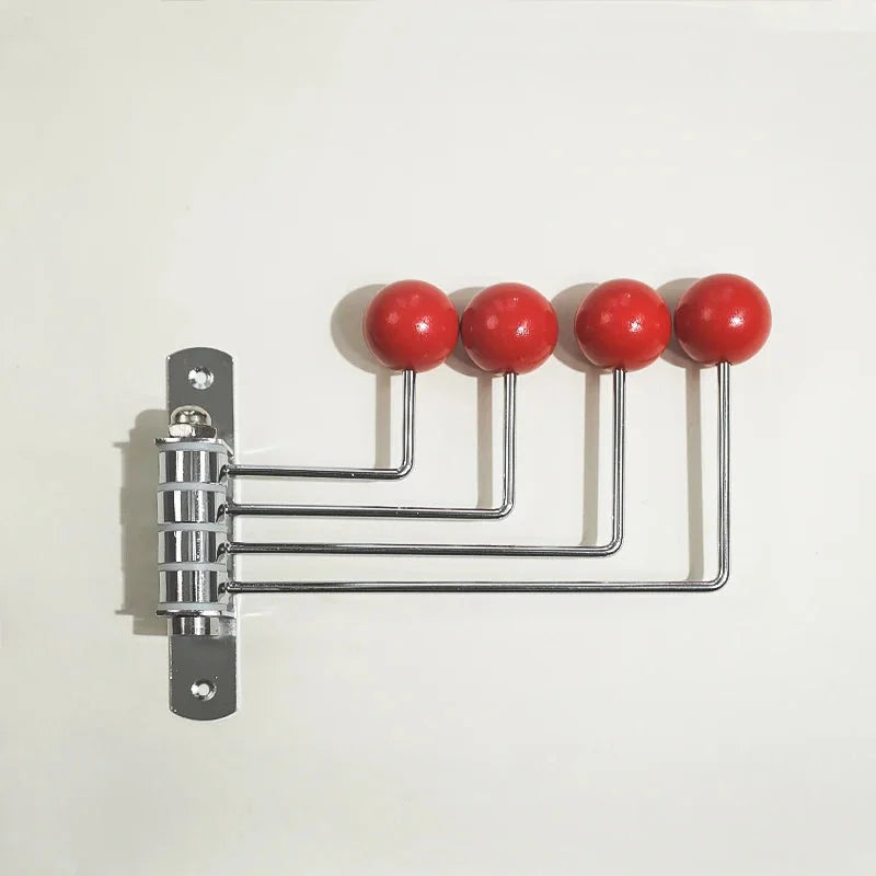 Wall Coat Rack Iron 19.5 cm 4 Hook Hallway Bedroom Bathroom Storage Organiser Retro Round Knob Hanger | Thomler