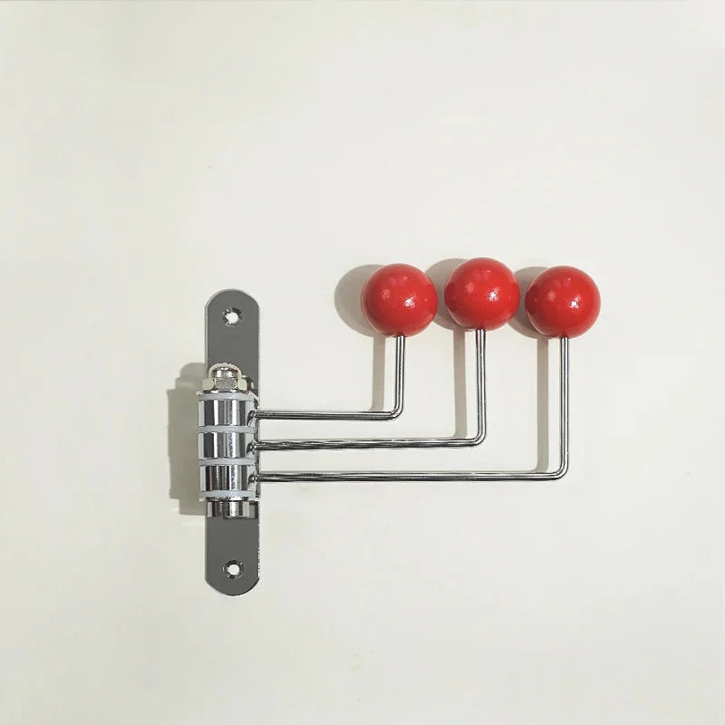 Wall Coat Rack Iron 19.5 cm 4 Hook Hallway Bedroom Bathroom Storage Organiser Retro Round Knob Hanger | Thomler