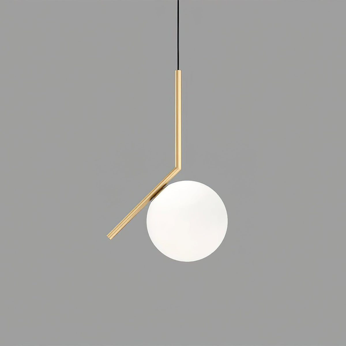 Vintage Glass Globe Hanging Light Fixture with Metal Canopy – Modern Single Bulb Ceiling Lamp for Kitchen Island & Dining Room | Thomler