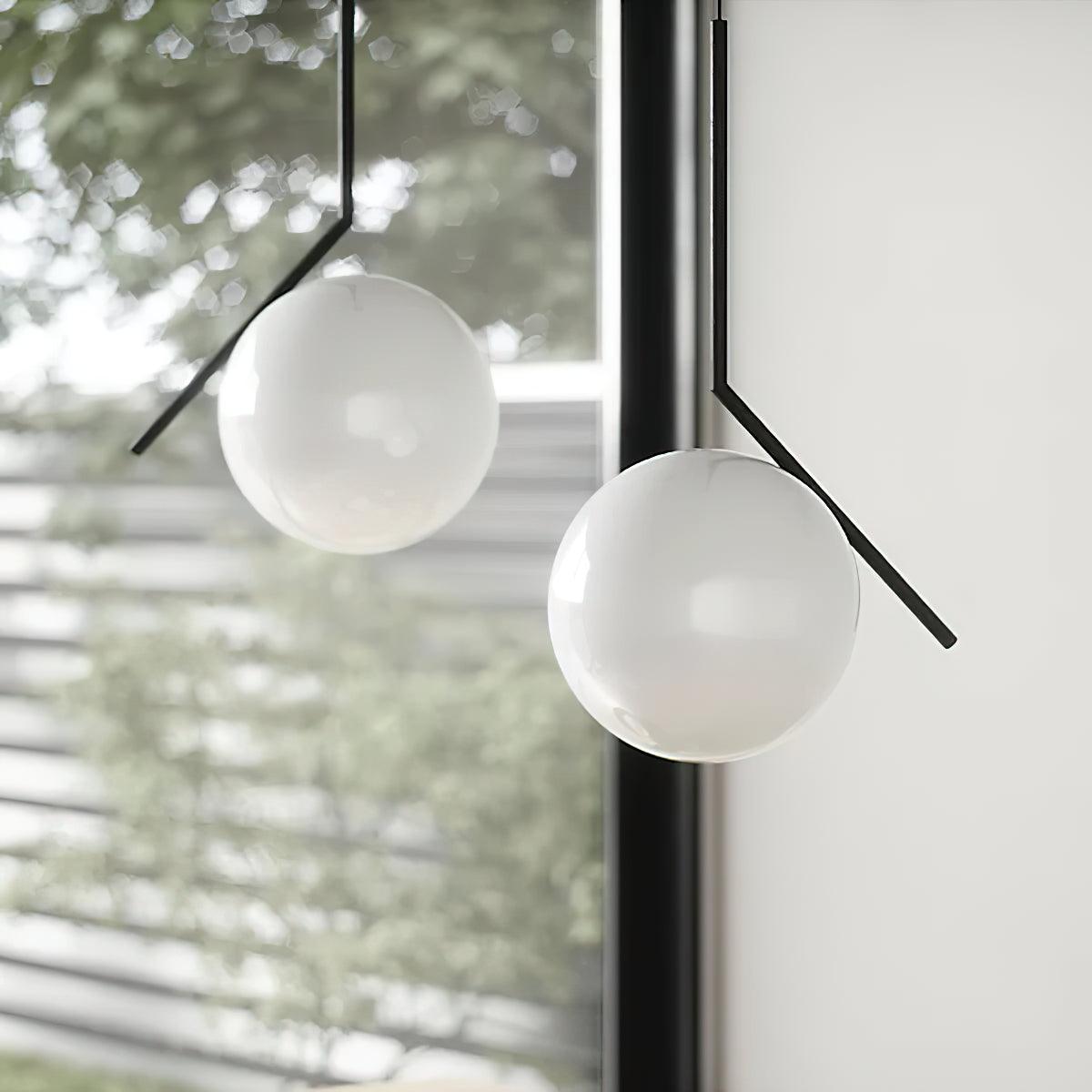 Vintage Glass Globe Hanging Light Fixture with Metal Canopy – Modern Single Bulb Ceiling Lamp for Kitchen Island & Dining Room | Thomler