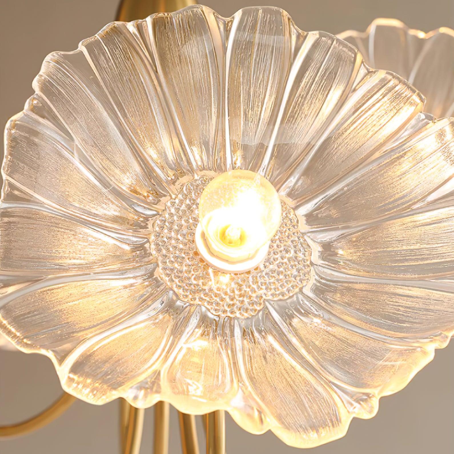 Ceiling Light Murano Glass 27.5 in Frosted Floral Pattern 3-6 Heads Living Room Bedroom Modern Lighting | Thomler