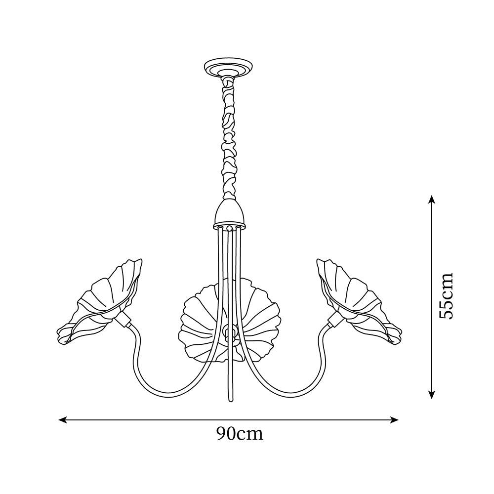 Chandelier Glass Lotus Leaf 35.4 in Modern Indoor Ceiling Light Clear Pink Artistic Home Dining Room Lighting | Thomler