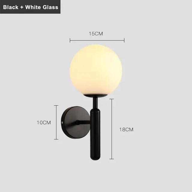 Decorative Wall Sconce Light with Handcrafted Glass Shade for Living Room Bedroom Hallway Modern Brass Black Finish | Thomler