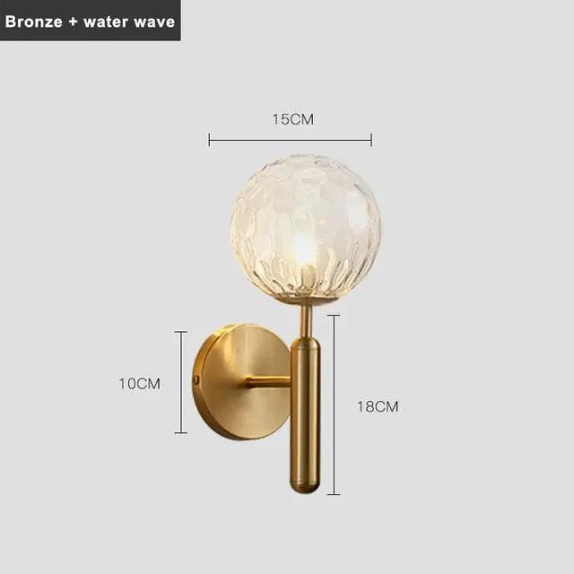 Decorative Wall Sconce Light with Handcrafted Glass Shade for Living Room Bedroom Hallway Modern Brass Black Finish | Thomler