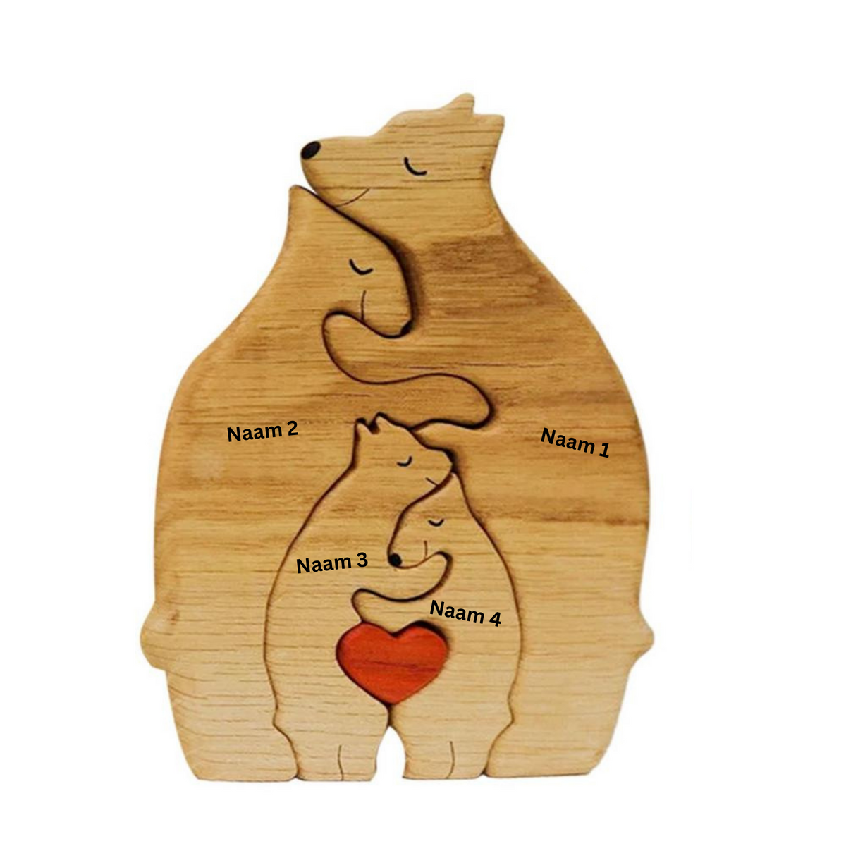 Hand-Carved Wooden Family Figures – Natural Wood Keepsake Display for Shelves & Mantels | Thomler