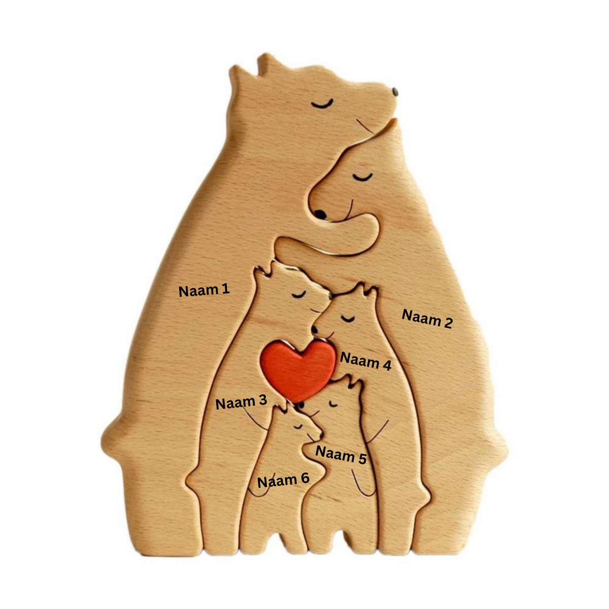Hand-Carved Wooden Family Figures – Natural Wood Keepsake Display for Shelves & Mantels | Thomler