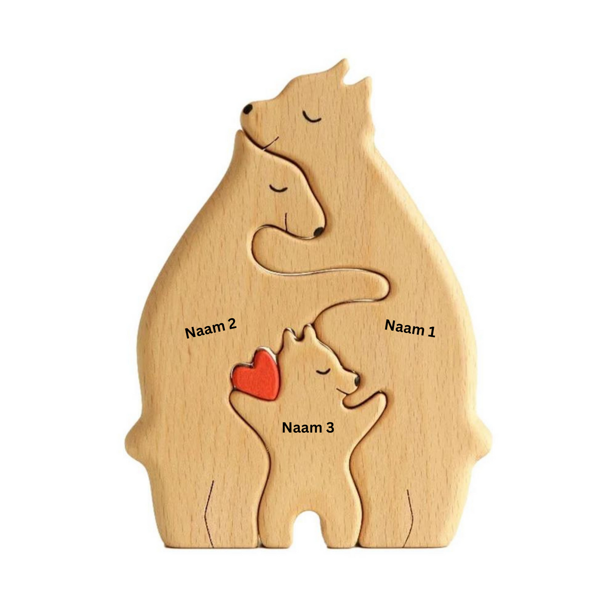 Hand-Carved Wooden Family Figures – Natural Wood Keepsake Display for Shelves & Mantels | Thomler