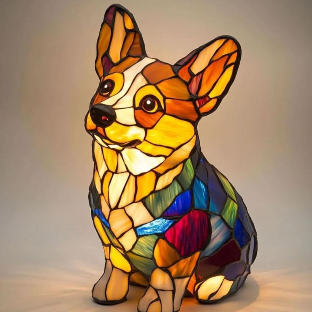 USB Powered Dog Breed LED Night Light 6 in Accent Lamp Warm Glow for Bedroom Nightstand Desk Shelf Decor Puppy Sculpture Chihuahua Corgi Dac | Thomler