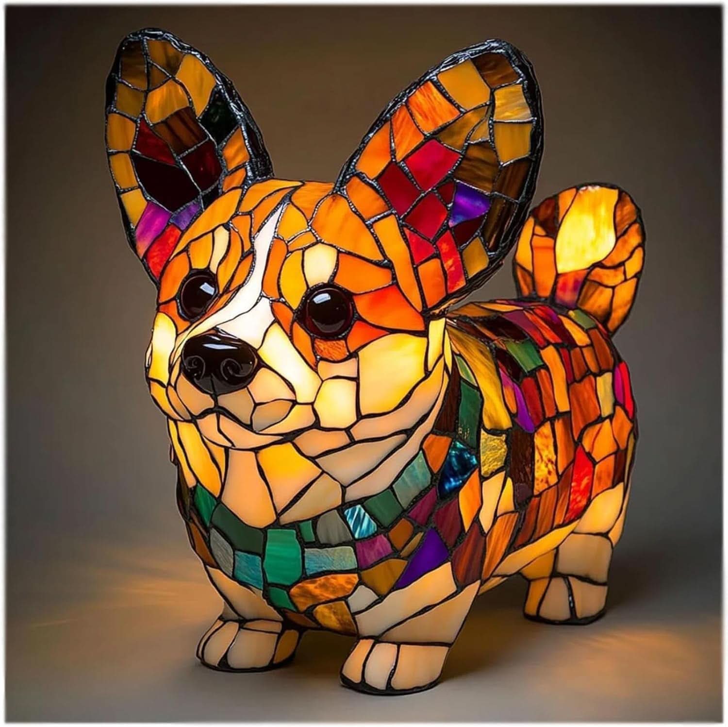 USB Powered Dog Breed LED Night Light 6 in Accent Lamp Warm Glow for Bedroom Nightstand Desk Shelf Decor Puppy Sculpture Chihuahua Corgi Dac | Thomler