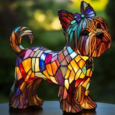 USB Powered Dog Breed LED Night Light 6 in Accent Lamp Warm Glow for Bedroom Nightstand Desk Shelf Decor Puppy Sculpture Chihuahua Corgi Dac | Thomler