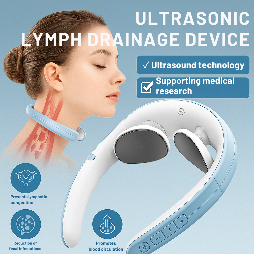 Cordless Handheld Lymphatic Drainage Massager with Ultrasonic Vibration for Neck Shoulder Relief Body Contouring at Home Wellness Device | Thomler