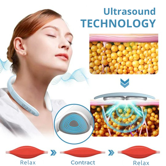 Cordless Handheld Lymphatic Drainage Massager with Ultrasonic Vibration for Neck Shoulder Relief Body Contouring at Home Wellness Device | Thomler