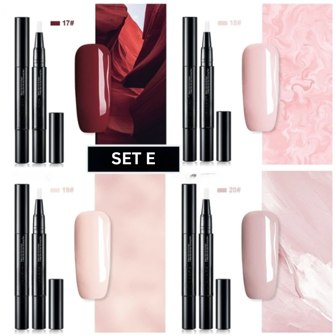Gel Nail Art Pens Fast-Drying High-Pigment Formula for Precise Lines Ombre Gradients French Manicure Home Use 3-in-1 Polish | Thomler