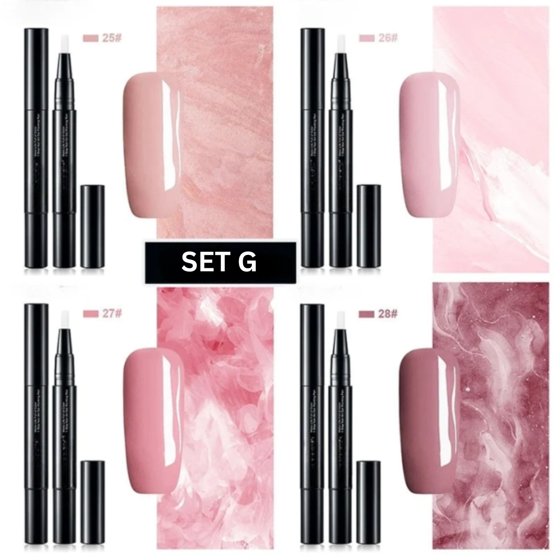 Gel Nail Art Pens Fast-Drying High-Pigment Formula for Precise Lines Ombre Gradients French Manicure Home Use 3-in-1 Polish | Thomler