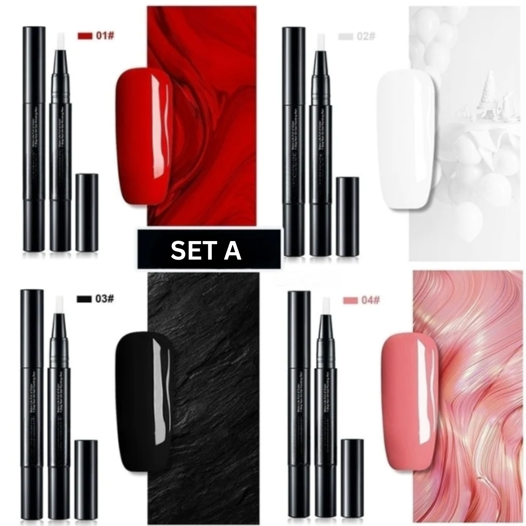 Gel Nail Art Pens Fast-Drying High-Pigment Formula for Precise Lines Ombre Gradients French Manicure Home Use 3-in-1 Polish | Thomler