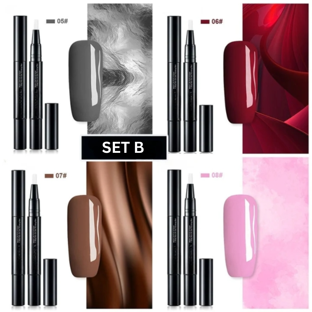 Gel Nail Art Pens Fast-Drying High-Pigment Formula for Precise Lines Ombre Gradients French Manicure Home Use 3-in-1 Polish | Thomler