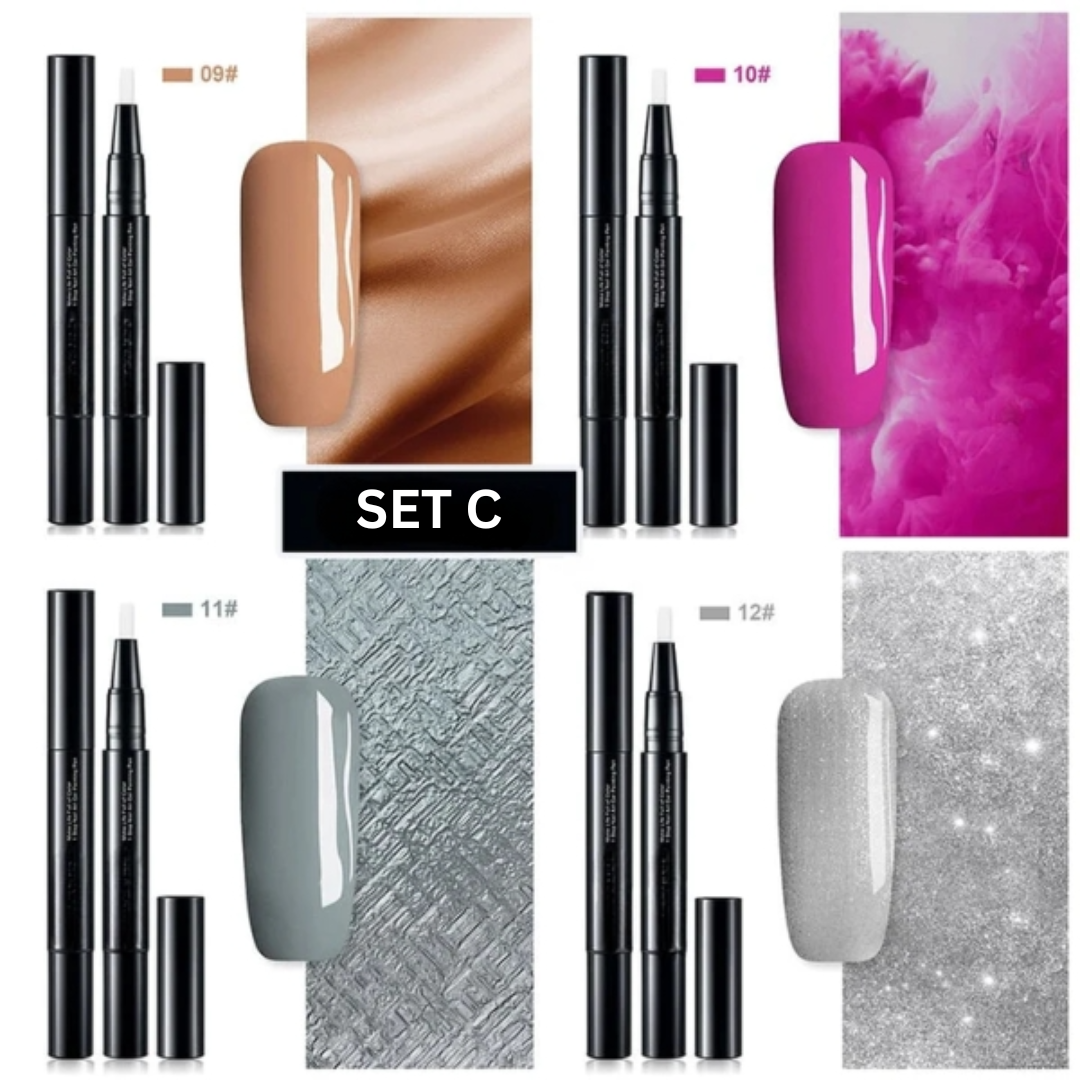 Gel Nail Art Pens Fast-Drying High-Pigment Formula for Precise Lines Ombre Gradients French Manicure Home Use 3-in-1 Polish | Thomler