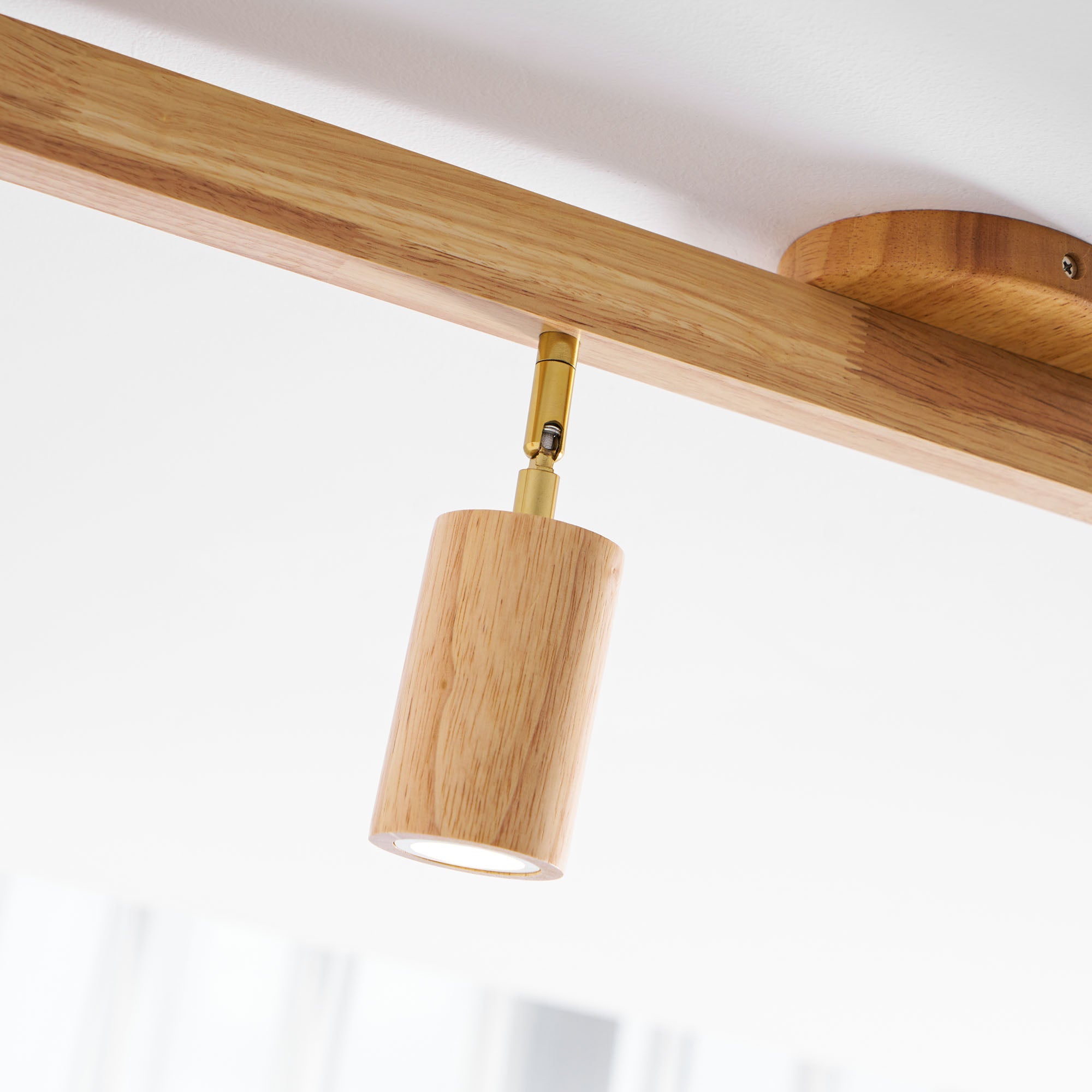 Wood Pendant Track Light 4 Heads 39.4 in Indoor Ceiling Wall Rustic Modern Lamp | Thomler