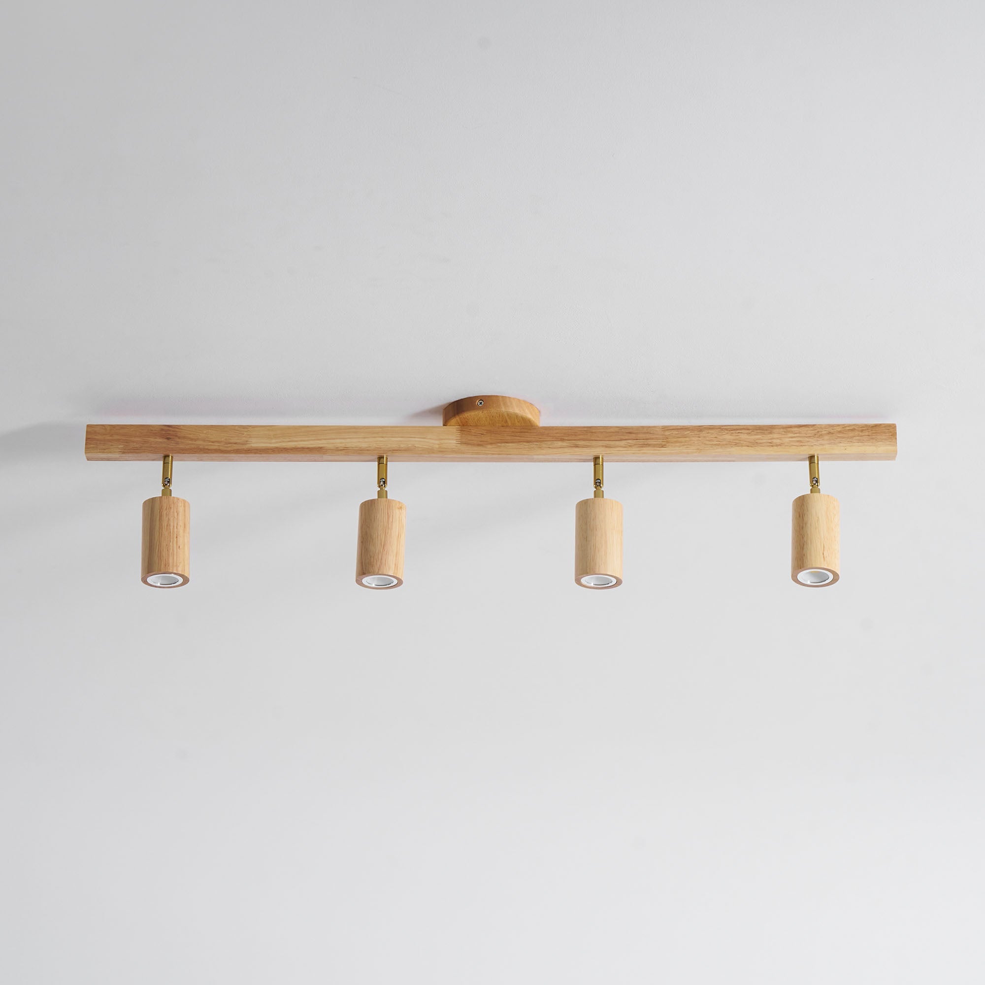Wood Pendant Track Light 4 Heads 39.4 in Indoor Ceiling Wall Rustic Modern Lamp | Thomler
