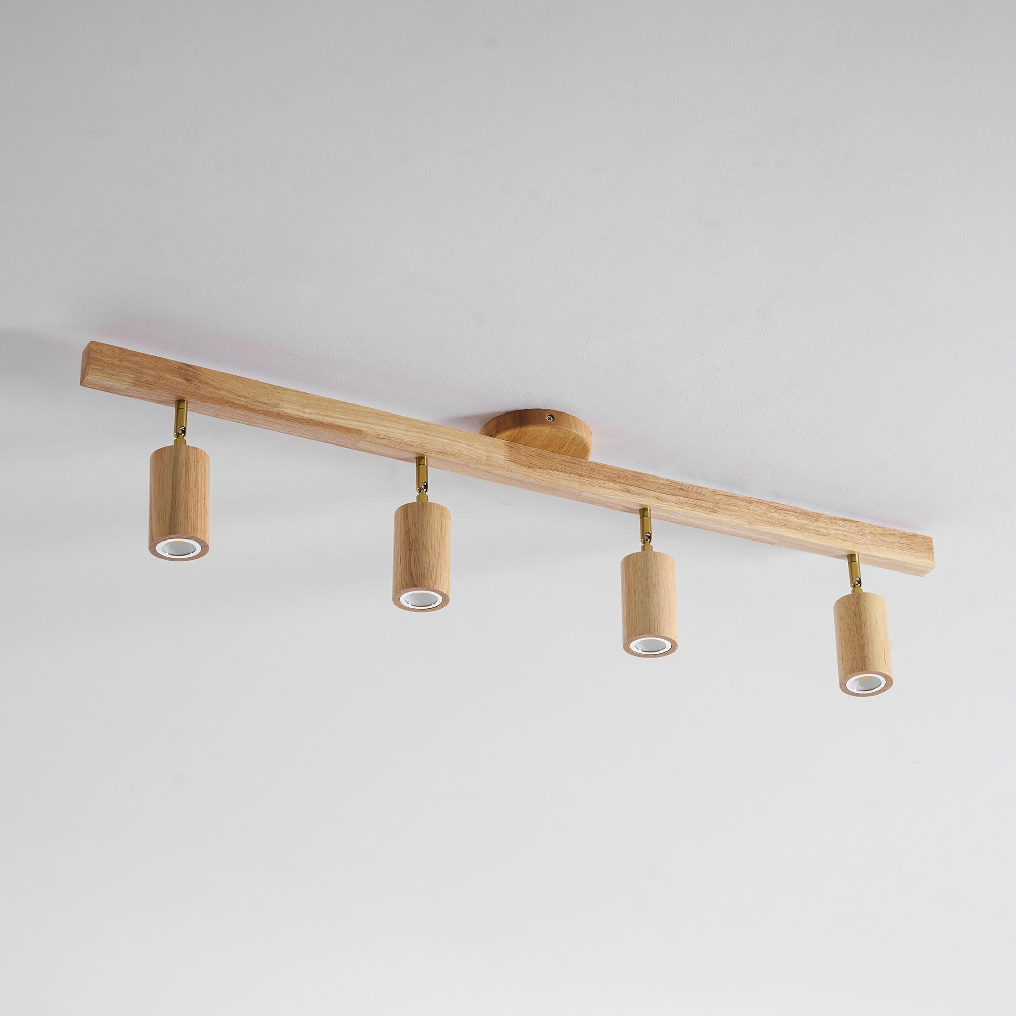 Wood Pendant Track Light 4 Heads 39.4 in Indoor Ceiling Wall Rustic Modern Lamp | Thomler