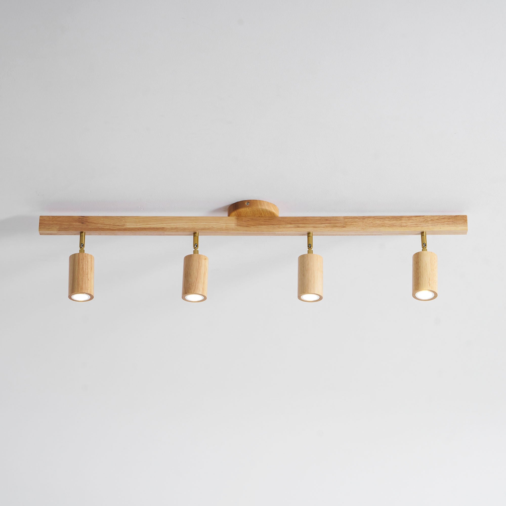 Wood Pendant Track Light 4 Heads 39.4 in Indoor Ceiling Wall Rustic Modern Lamp | Thomler