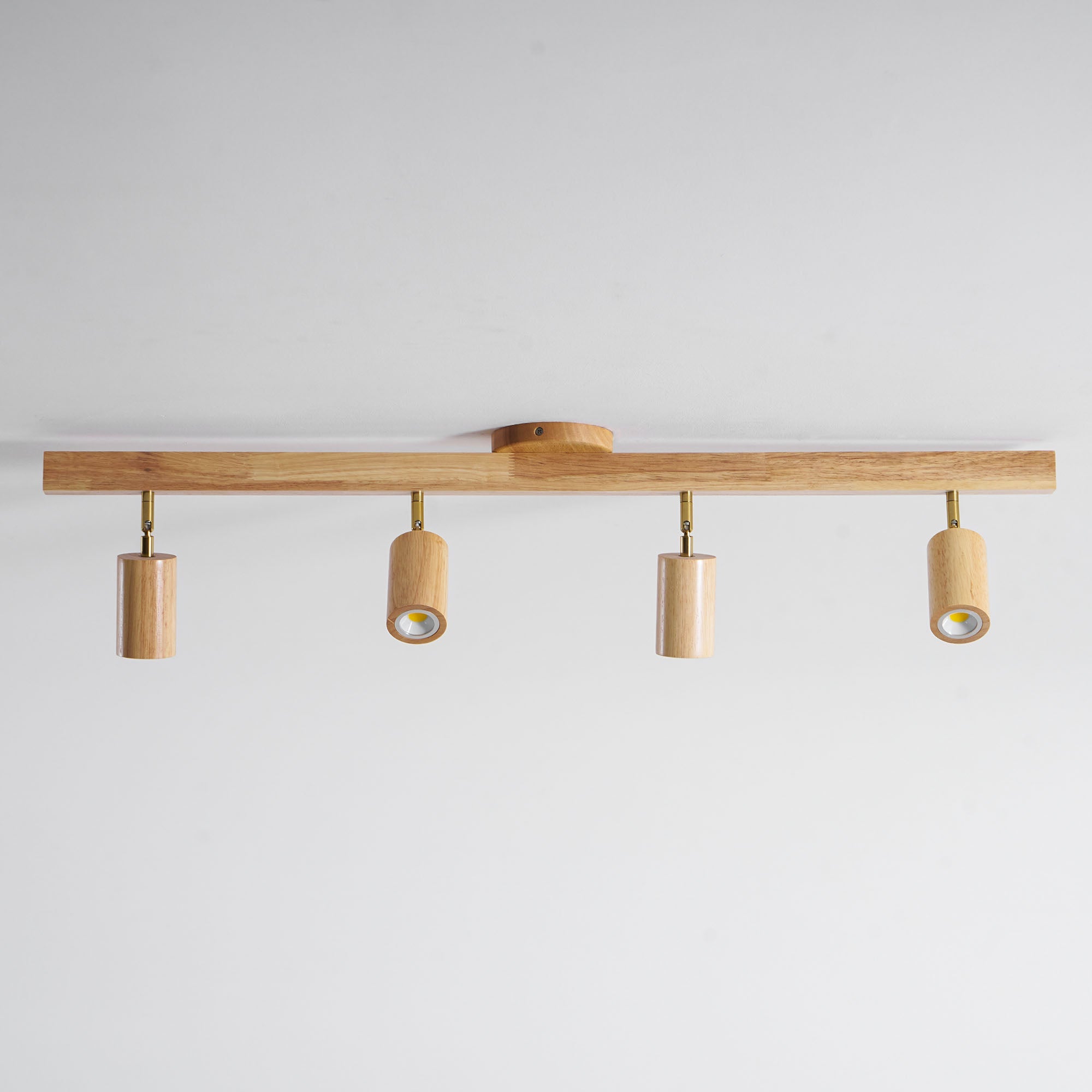 Wood Pendant Track Light 4 Heads 39.4 in Indoor Ceiling Wall Rustic Modern Lamp | Thomler