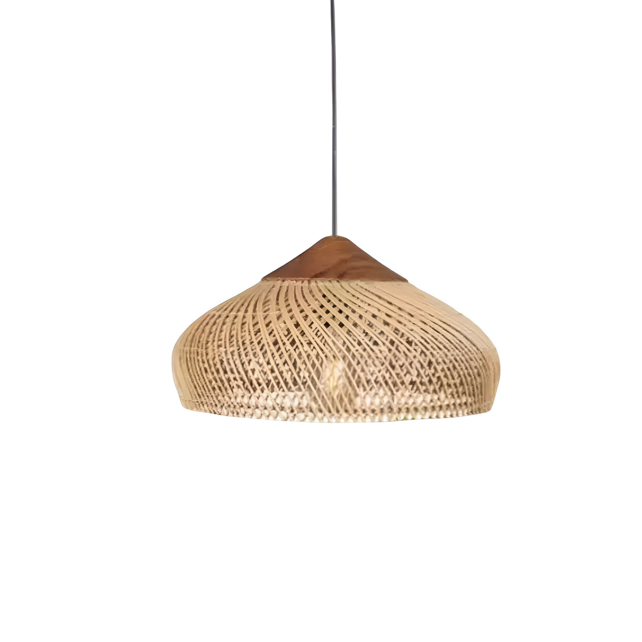 Pendant Light Rattan Woven 23.6 in Natural Dining Room Kitchen Island Hanging Ceiling Lamp Boho Farmhouse Lighting | Thomler