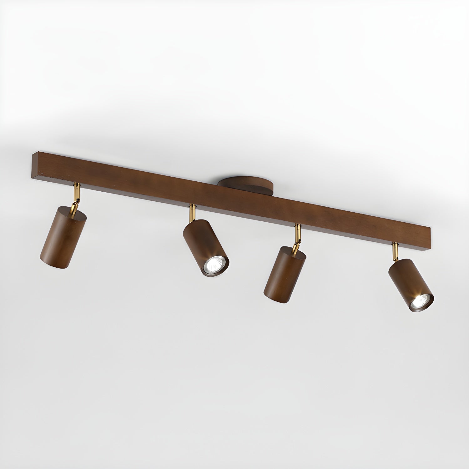 Wood Pendant Track Light 4 Heads 39.4 in Indoor Ceiling Wall Rustic Modern Lamp | Thomler