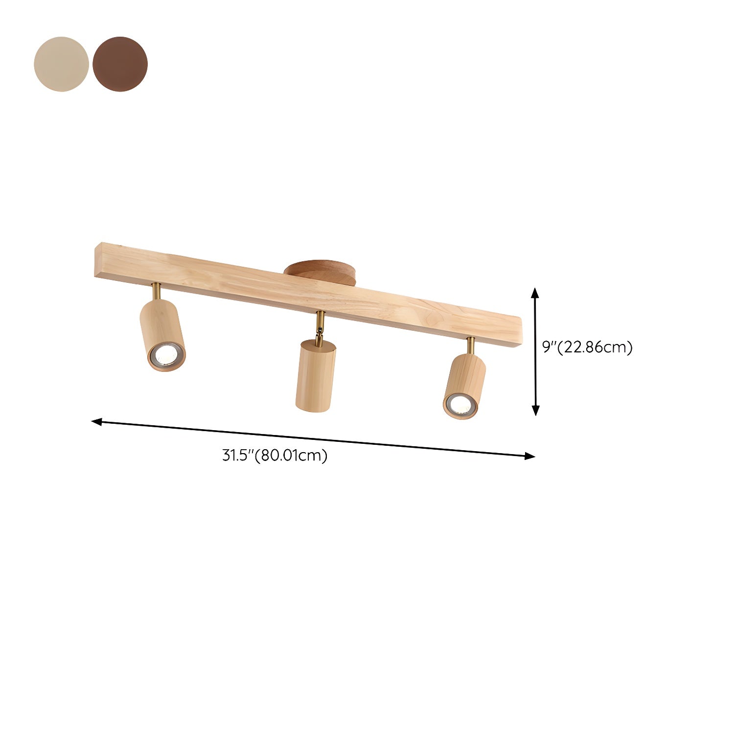 Wood Pendant Track Light 4 Heads 39.4 in Indoor Ceiling Wall Rustic Modern Lamp | Thomler