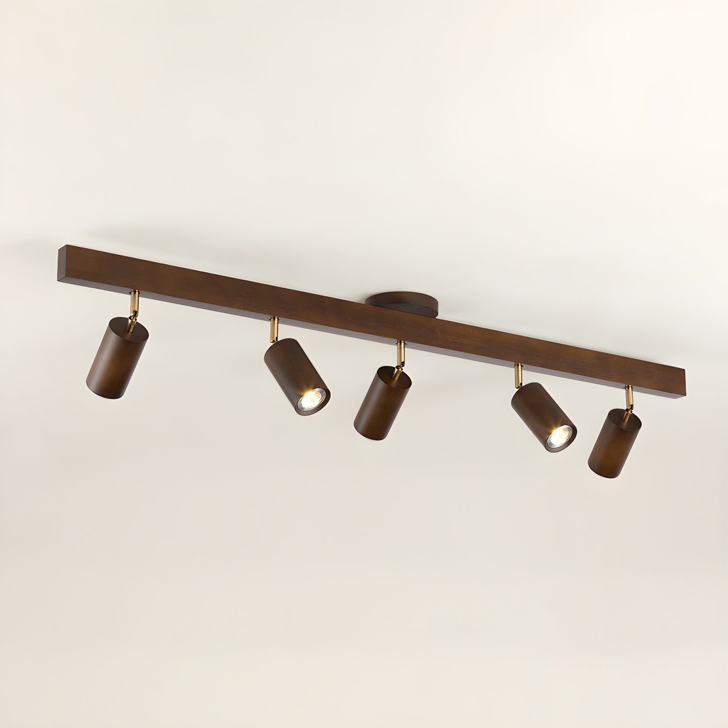 Wood Pendant Track Light 4 Heads 39.4 in Indoor Ceiling Wall Rustic Modern Lamp | Thomler