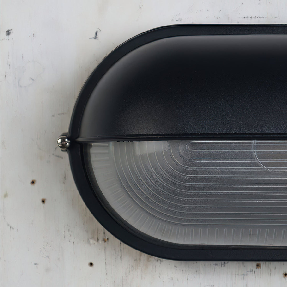 Industrial Outdoor Wall Light with Ribbed Glass Shade – Weatherproof Porch & Patio Sconce for Entryways, Doorways & Garden Lighting | Thomler