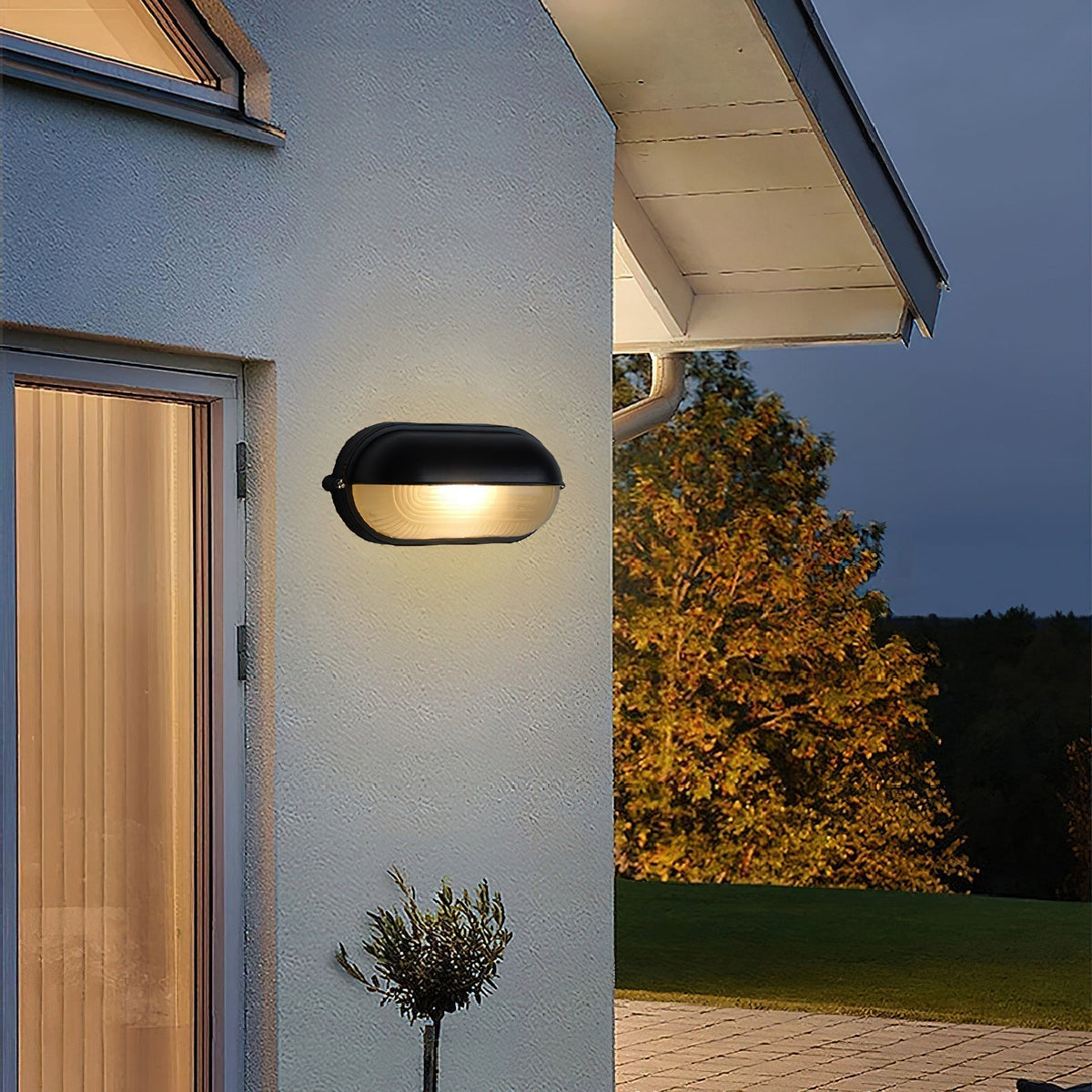 Industrial Outdoor Wall Light with Ribbed Glass Shade – Weatherproof Porch & Patio Sconce for Entryways, Doorways & Garden Lighting | Thomler