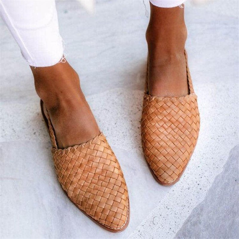 Navando | Gevlochten Slingback Sandaal Met Lage Hak